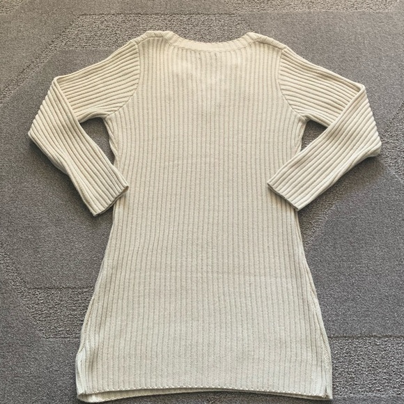 Rhapsody Long Sweater With Lace Up Neckline - Picture 6 of 7